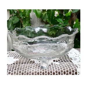 Vintage Crystal Glass Bowl/Fruit Bowl/Serving Bowl